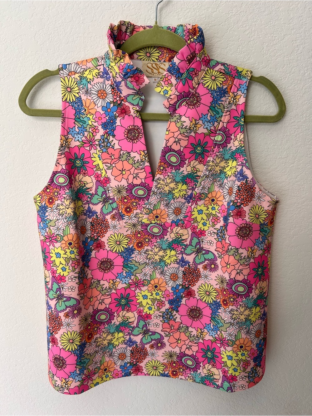 SSYS Peyton Scuba Frill Neck Top in Full Bloom - Picture 3 of 7